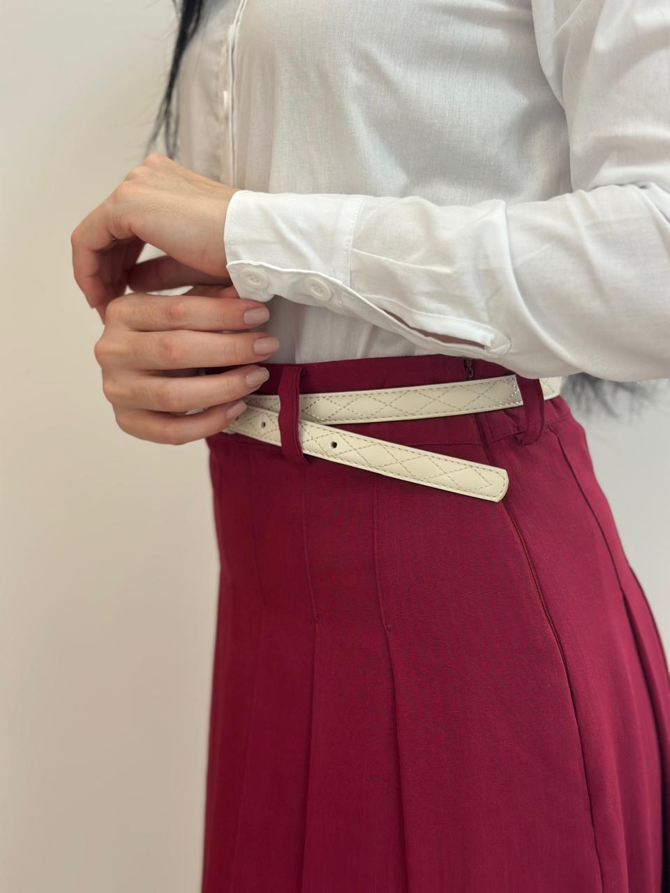 Saia Midi Feminina Com Pregas Forrada em Tecido Leve Estilo Modesto - Crystal Modas