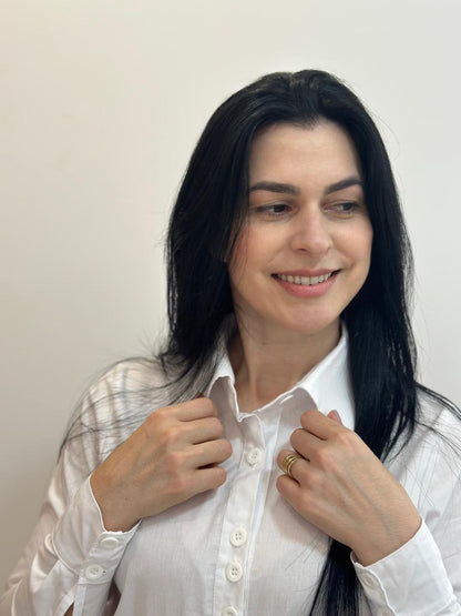 Camisa Social Feminina 100% Algodão Estilo Elegante - Crystal Modas