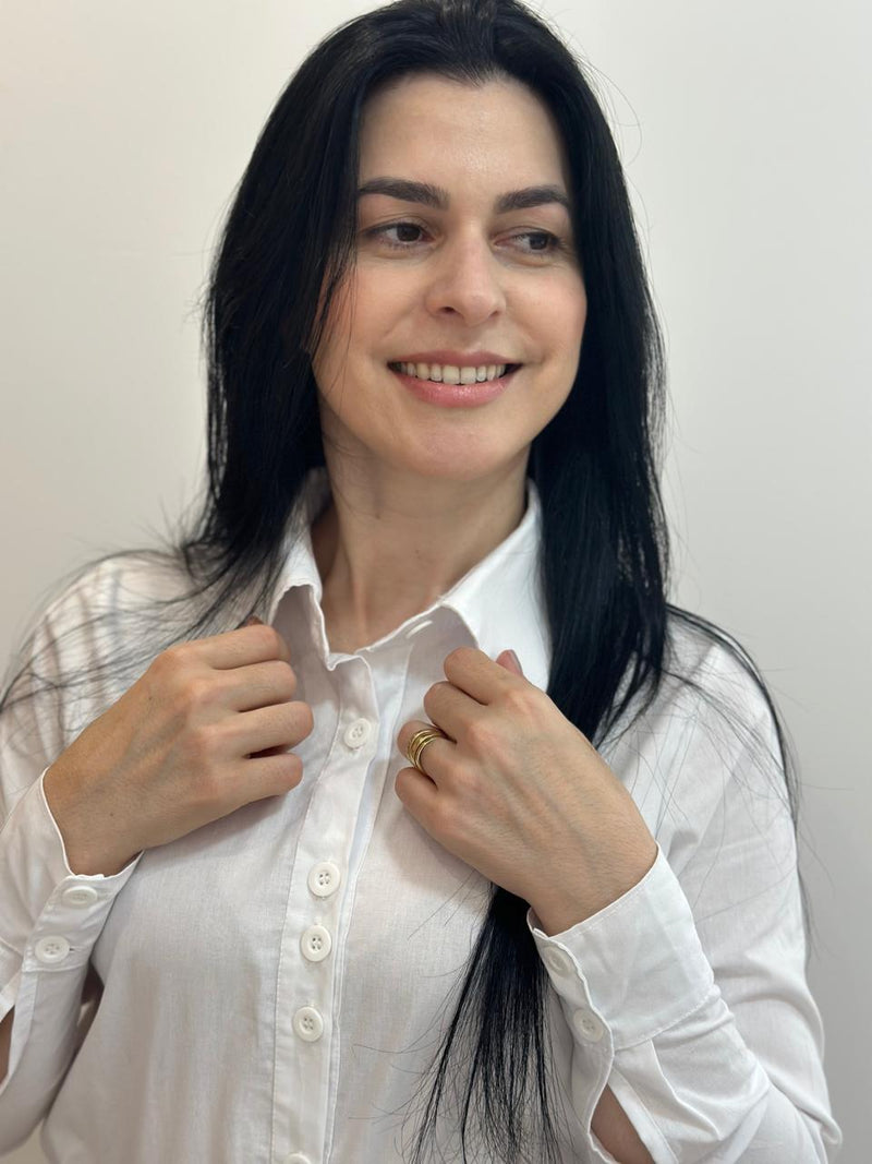 Camisa Social Feminina 100% Algodão Estilo Elegante - Crystal Modas